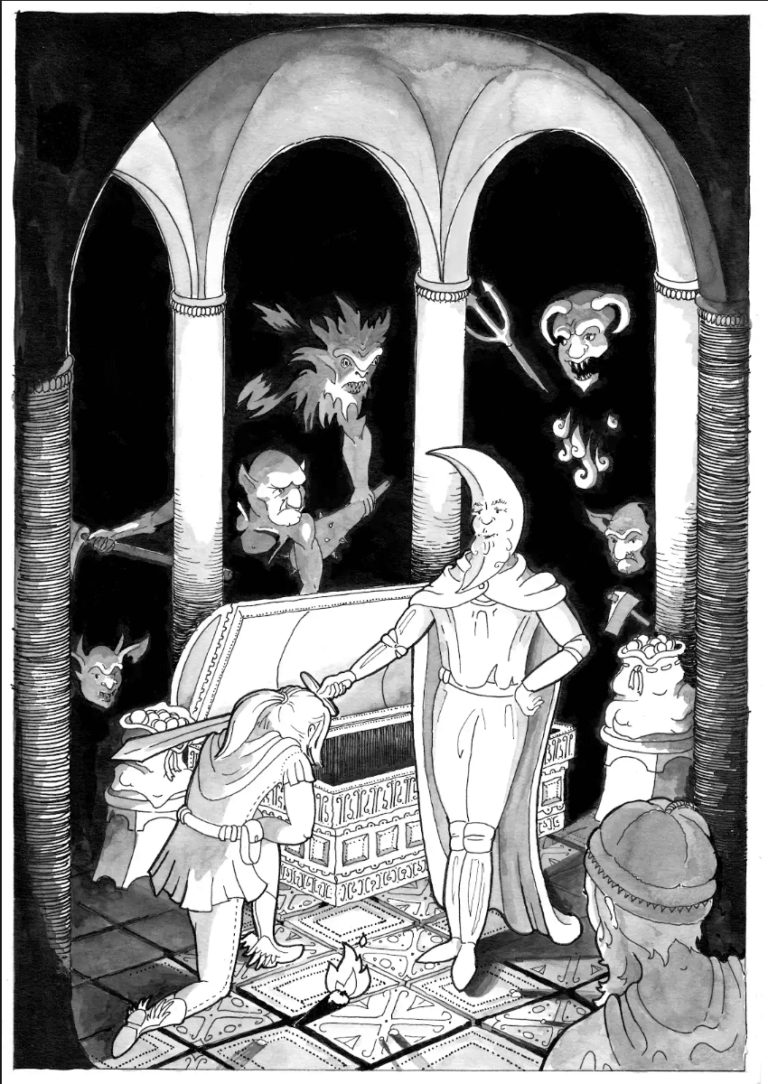 Titelbild "Grab des Mondritters" - ein Shadowdark Abenteuer